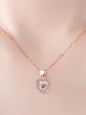 Copper Heart With Diamond Jewelry