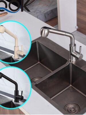 DQOK Brushed Nickel 360 Degree Kitchen Faucet