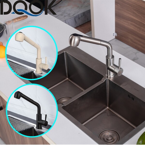 DQOK Brushed Nickel 360 Degree Kitchen Faucet